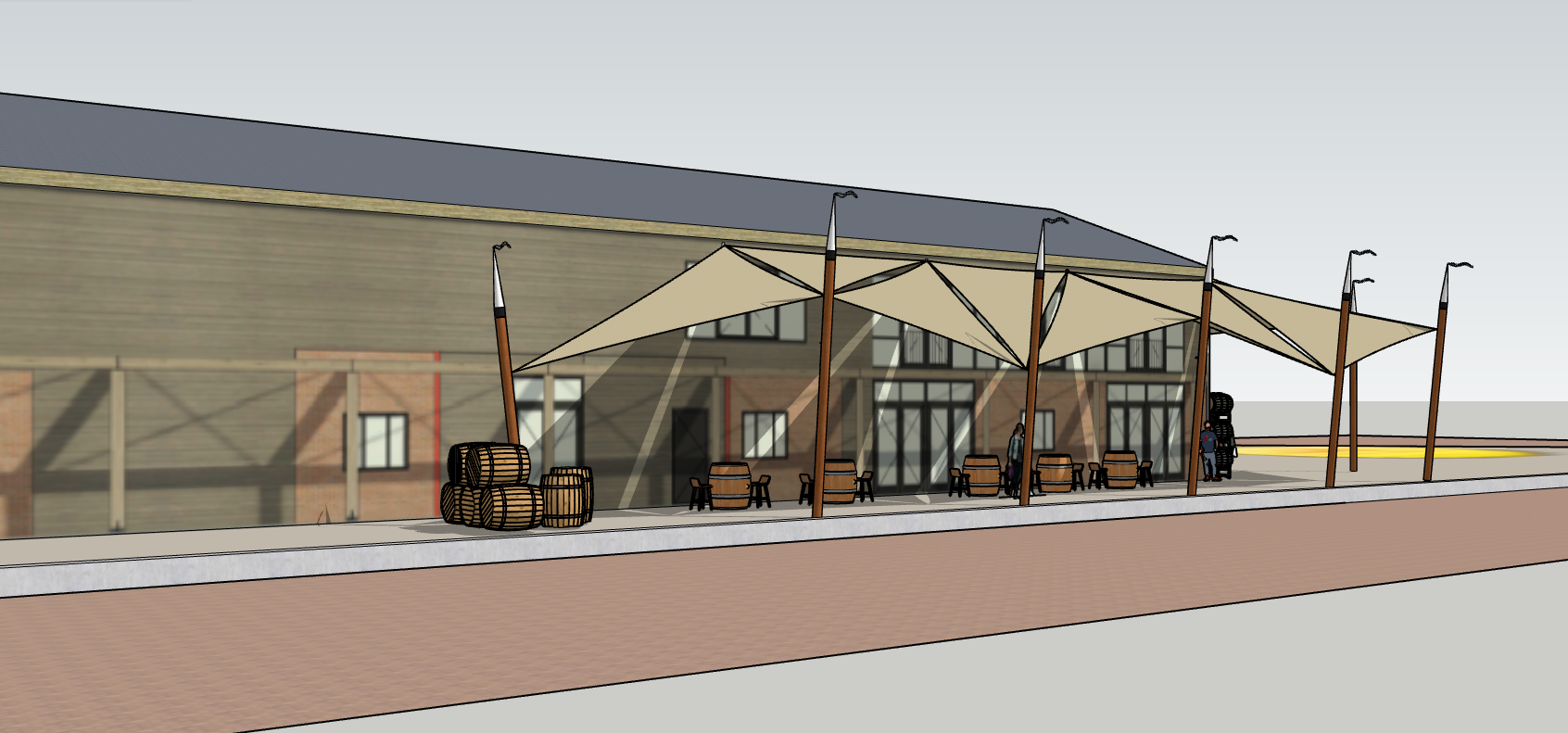 3D presentatie schaduwdoek op maat friesland