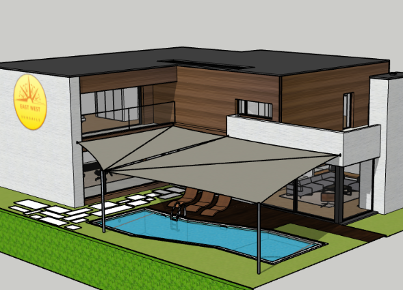 3d ontwerp van schaduwdoek