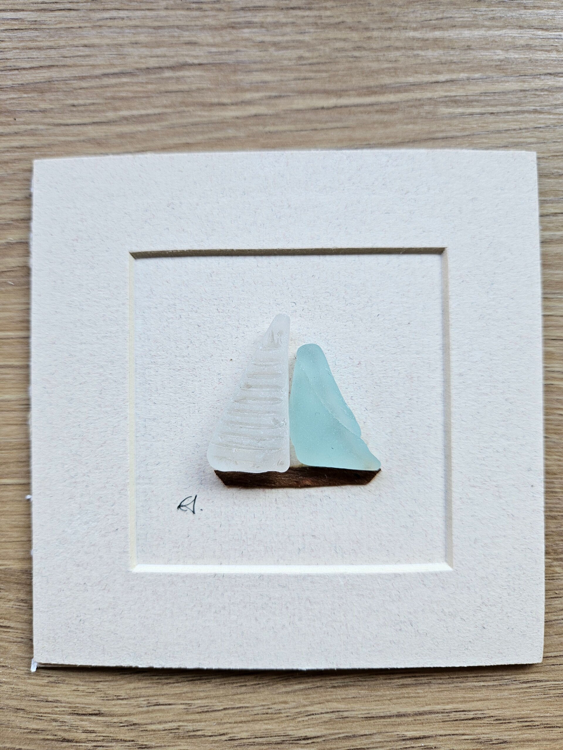 Unframed, Sea glass boat