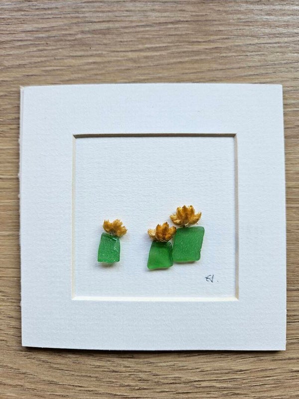 Unframed, Sea glass flowers