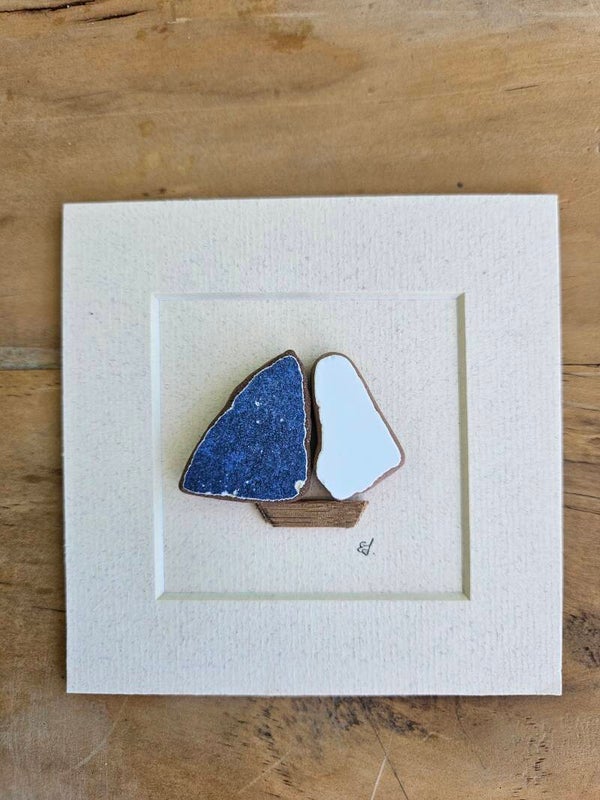 Unframed, mini boat, 10.5x10.5