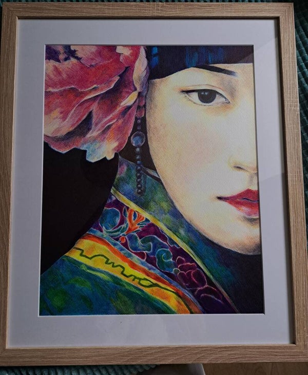 Dessin crayons BIC 40x50 cm , encadrement bois 55x65 cm