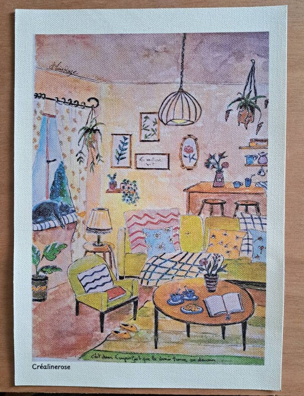 PRINT ART IMPRESSION A4 NON ENCADREE de l'œuvre original Créalinerose