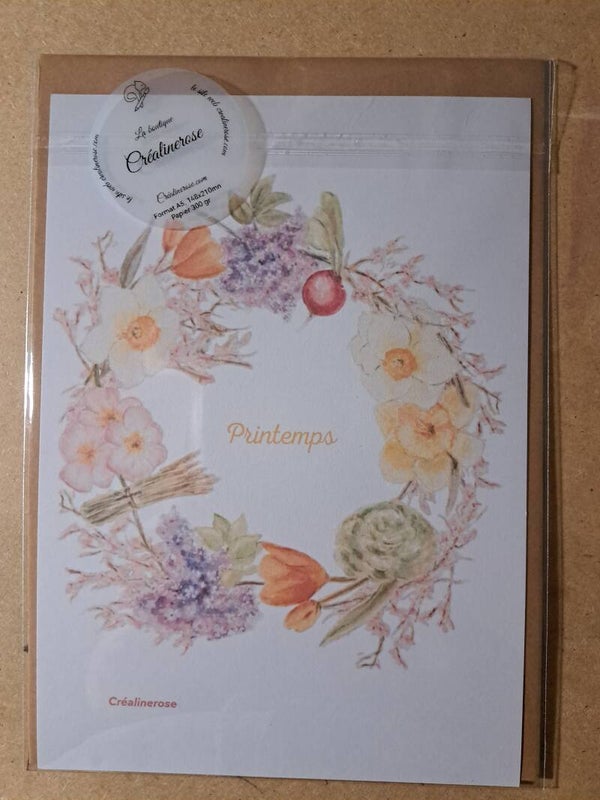 Reproduction A5  impression papier 300 gr à partir de mon aquarelle Printemps