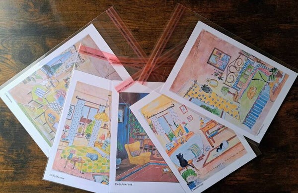 lots 5 (Tirage limité reproduction A5  impression papier 300 gr à partir de mes tableaux originaux