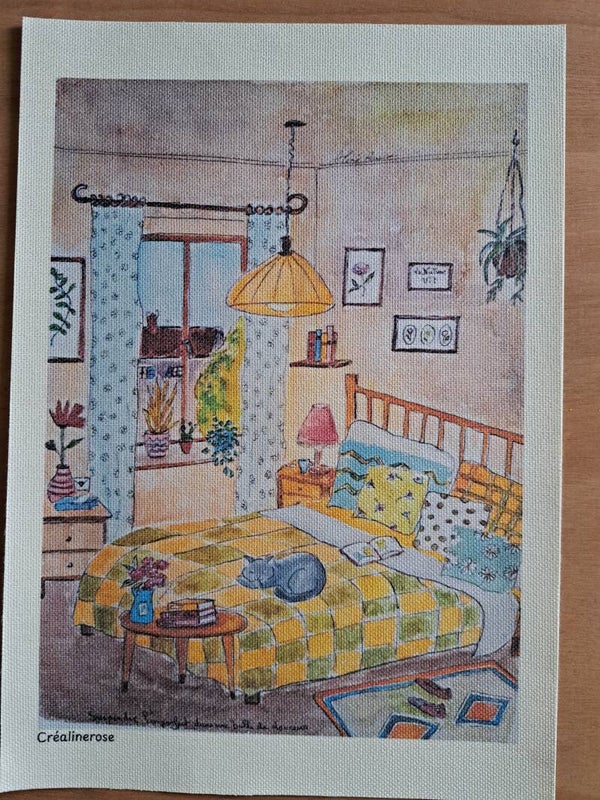 Print Art impression A4 non encadrée de l'oeuvre original Créalinerose