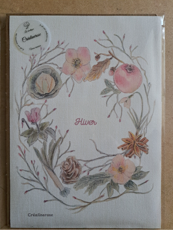 Print art impression A4  340 gr fine toile à partir de mon Aquarelle Hiver