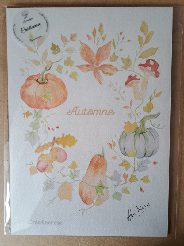 Impression sur papier Aquarelle 300 gr de mon aquarelle l' Automne , création artisanales