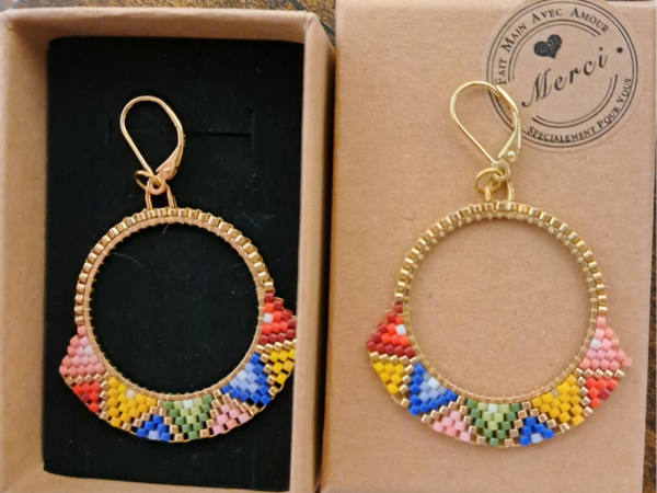 Boucles d'oreilles dormeuses argents925 dorées , diamètre 3 cm, fait main