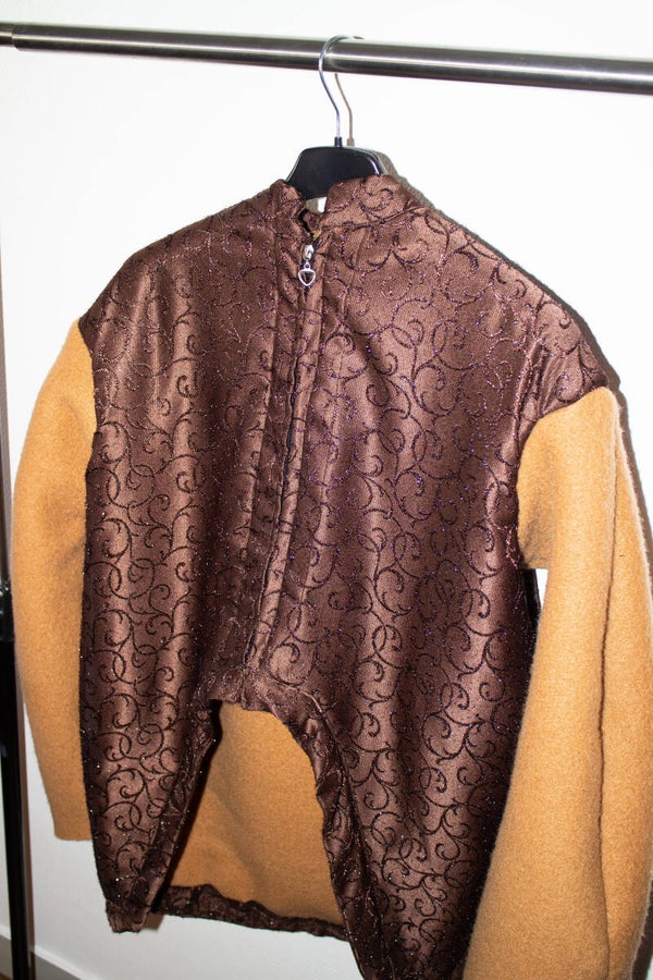 Veste design oversize marron et orange homme