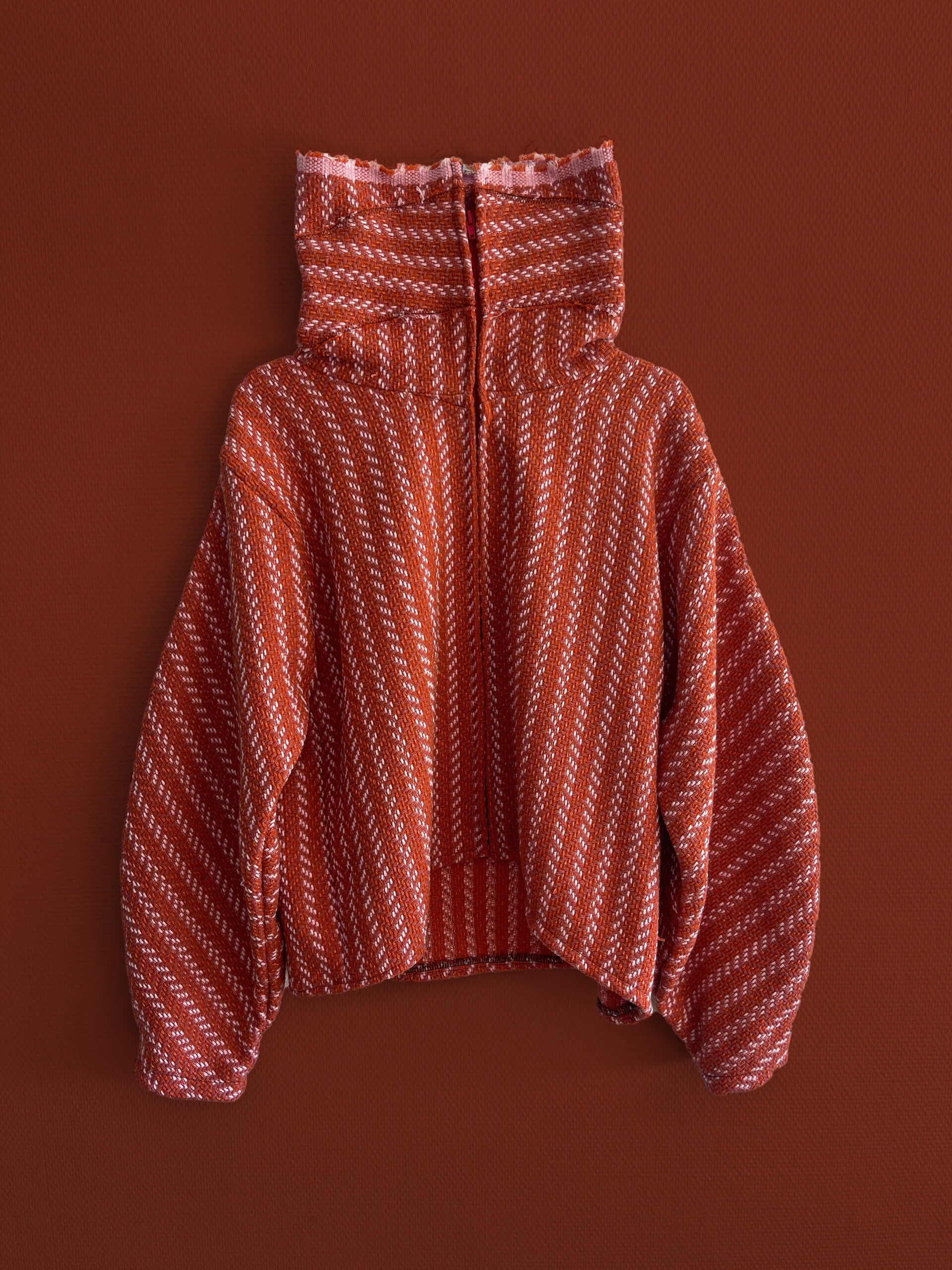 Veste streetwear laine orange/corail pour homme