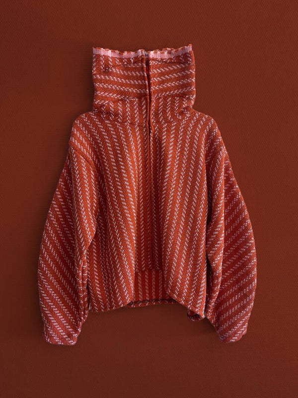 Veste streetwear laine orange/corail pour homme