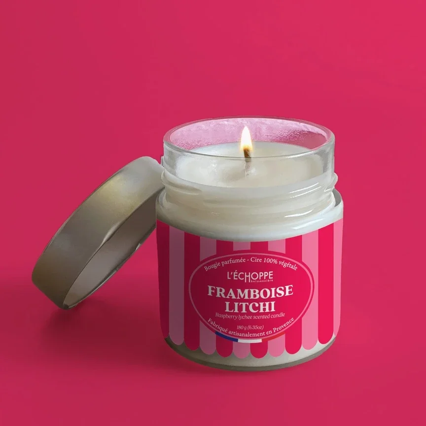 Geurkaars Framboos Lychee 180 gr.