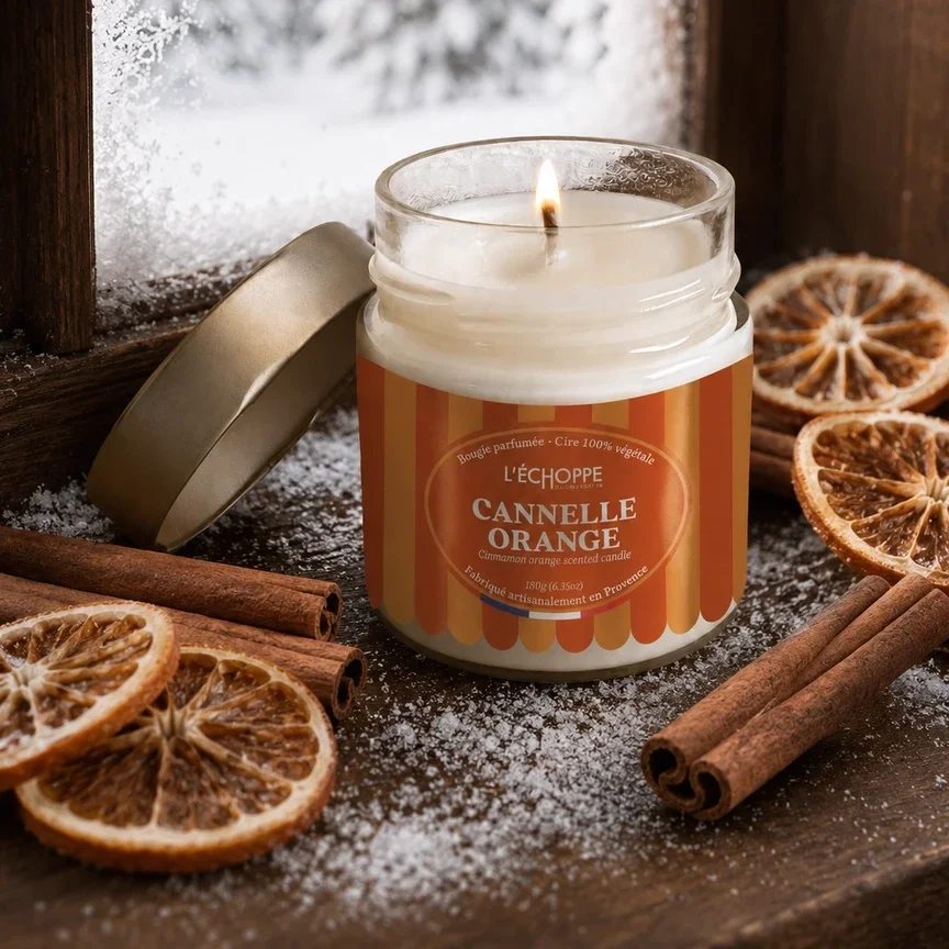 Geurkaars Kaneel Sinaasappel 180g - Wintereditie