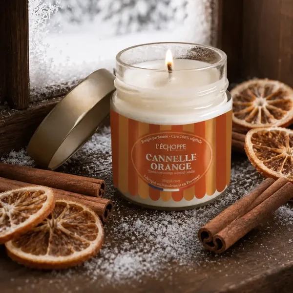 Geurkaars Kaneel Sinaasappel 180g - Wintereditie