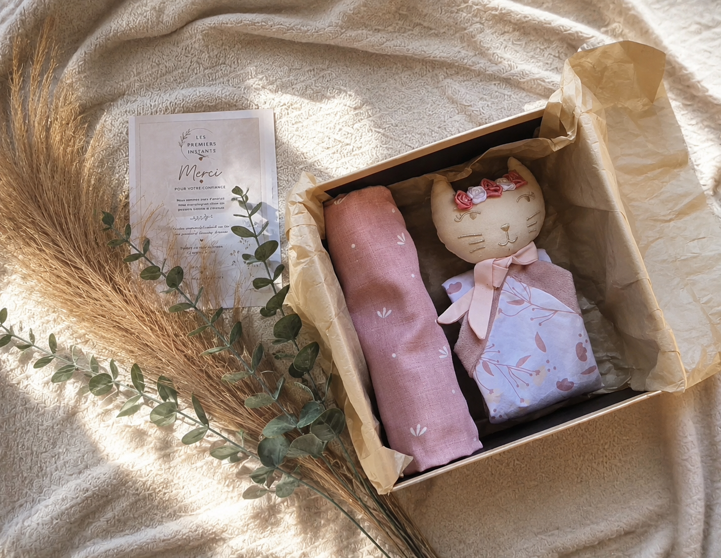 Coffret Douceur - Chat rose