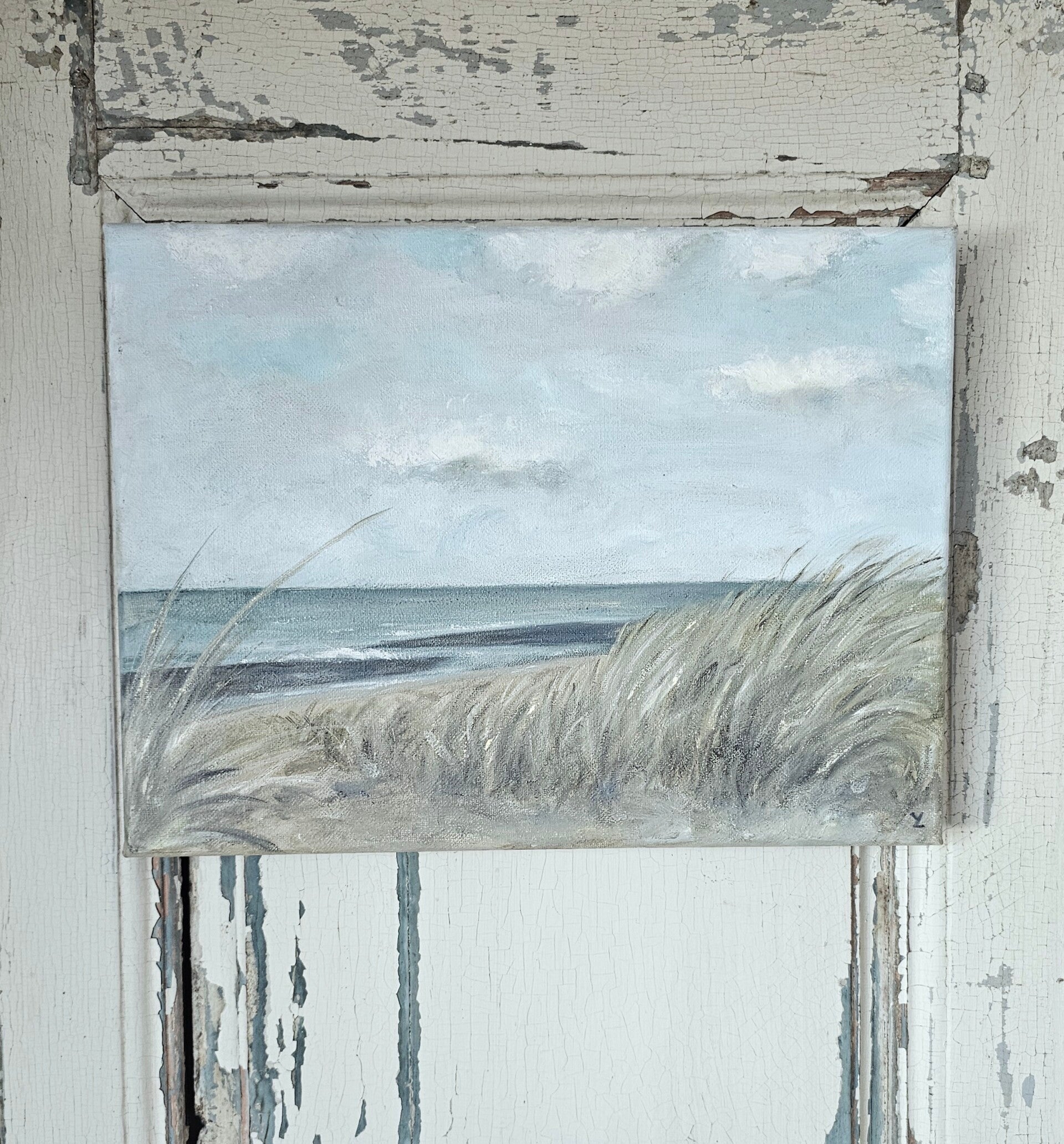 Strand Rockanje op linnen doek