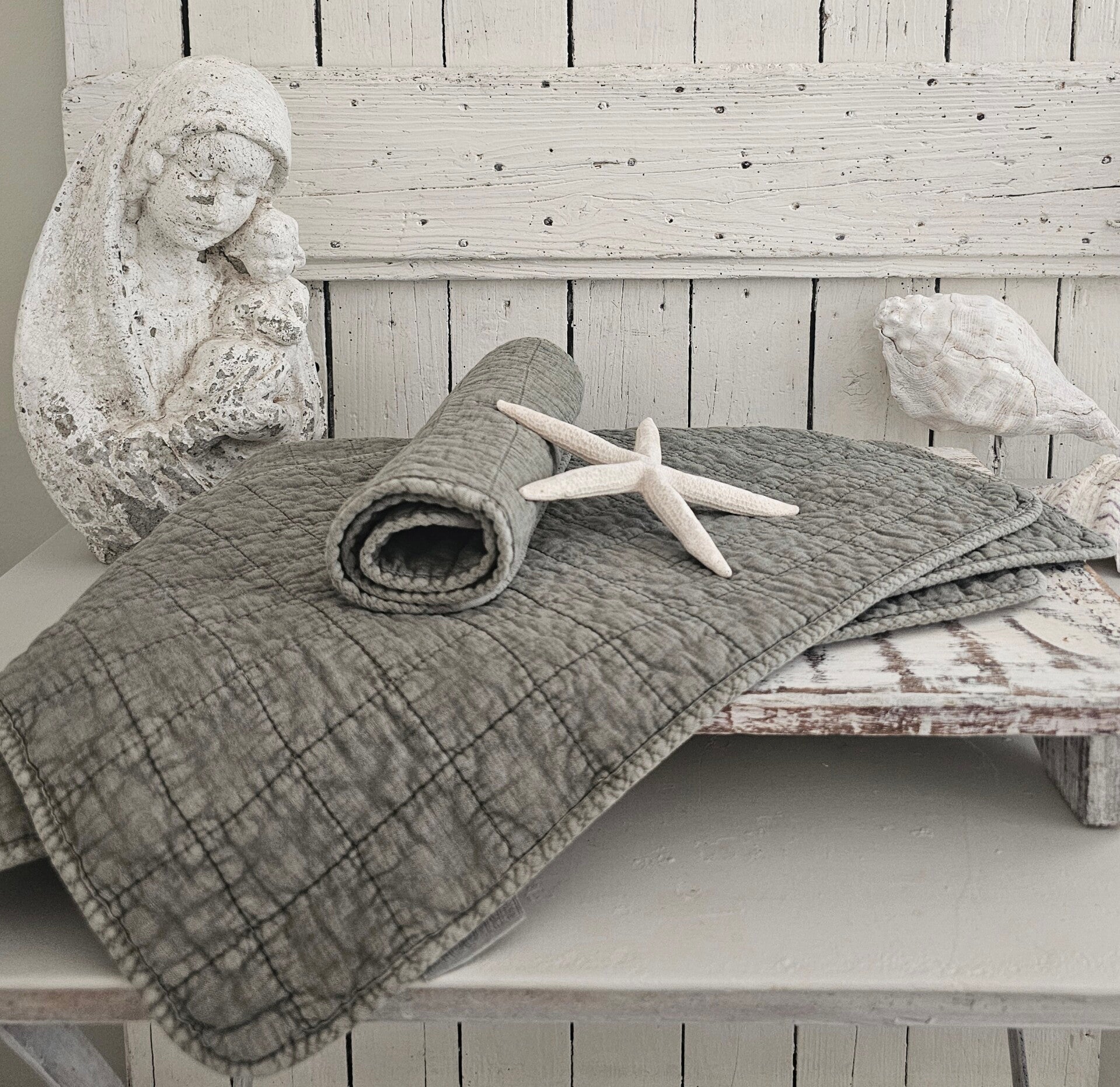 Mrs Bloom placemats olive grey 4 stuks