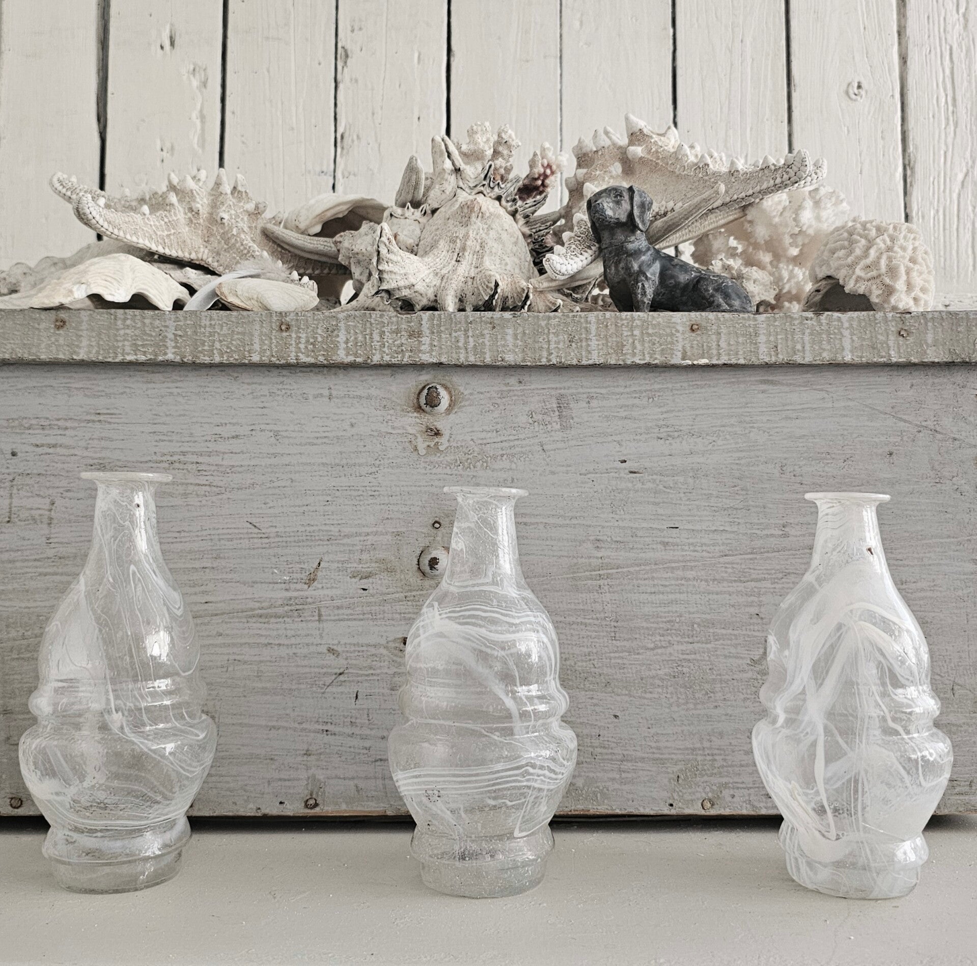 Set van 3 handgeblazen vaasjes