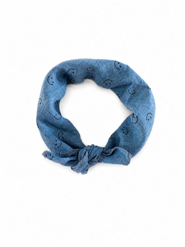 Smiley sjaaltje blauw