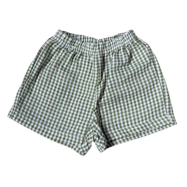 Geruit shortje groen/wit