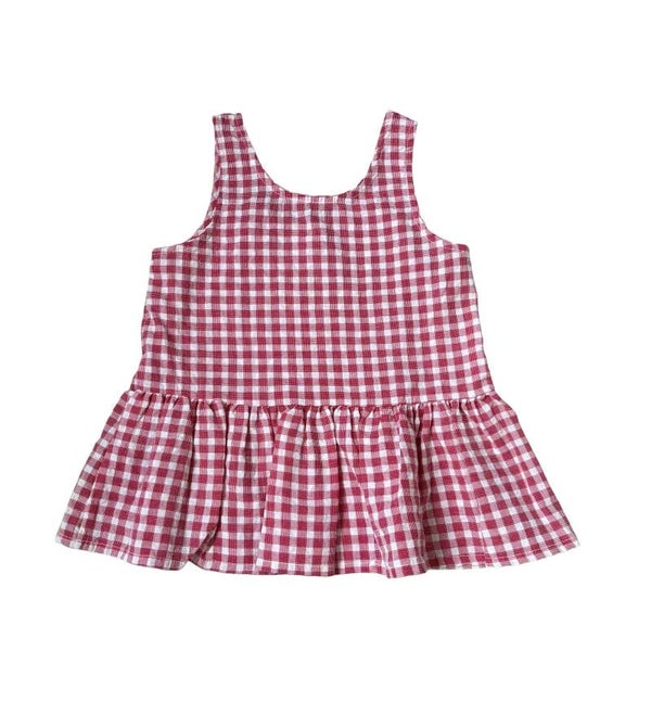 Geruit jurkje rood/wit