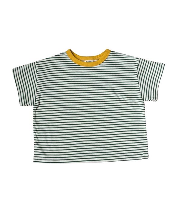 Gestreept T-shirt groen/geel