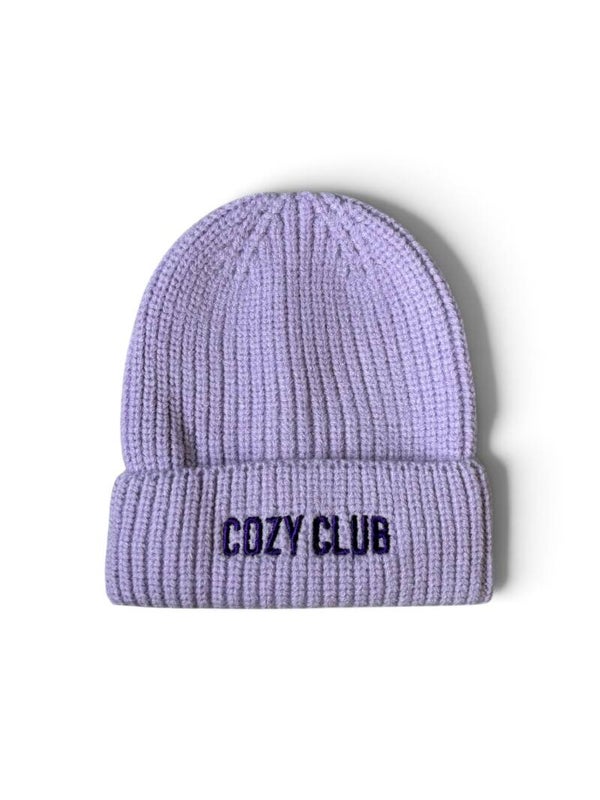 Beanie lila ‘COZY CLUB’