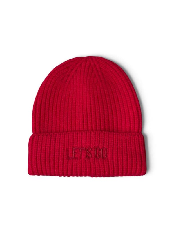 Beanie rood ‘LET’S GO’