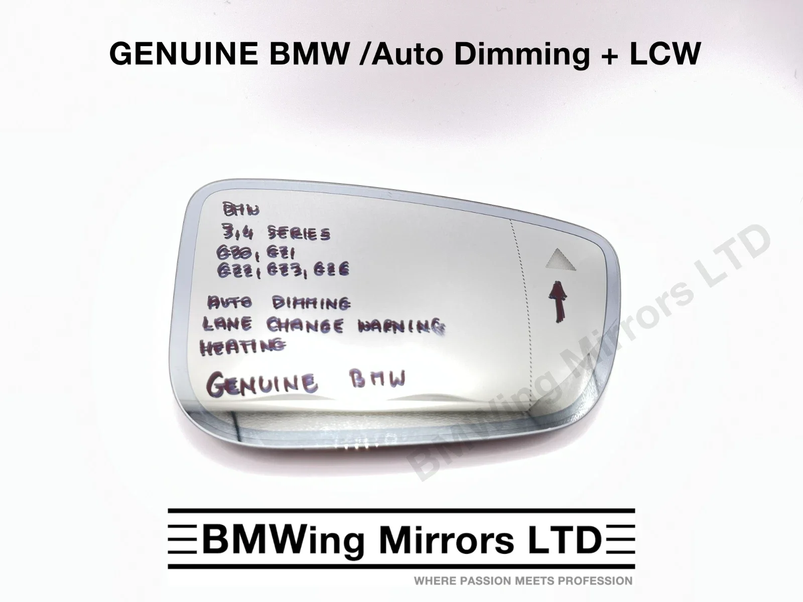 Share BMW 3 4 i4 G20 G21 G22 G26 RIGHT DRIVER SIDE MIRROR GLASS / AUTO DIMMING + LCW