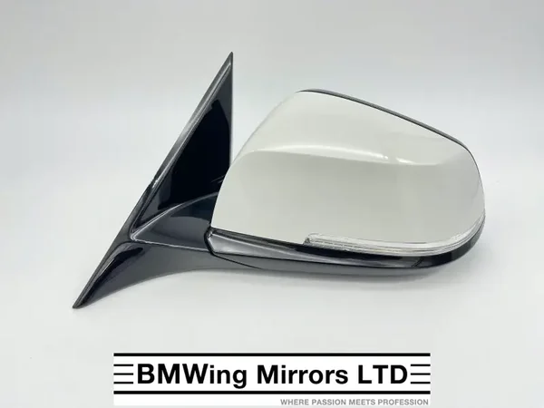 BMW 3 F30 F31 N/S LEFT PASSENGER SIDE WING MIRROR / 6 PIN / M-SPORT / ALPINE WHITE