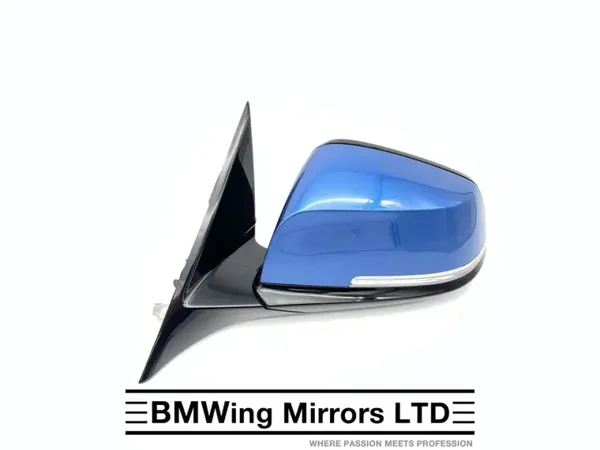 BMW 3 F30 F31 N/S LEFT PASSENGER SIDE WING MIRROR / 6 PIN / M-SPORT / ESTORIL BLUE