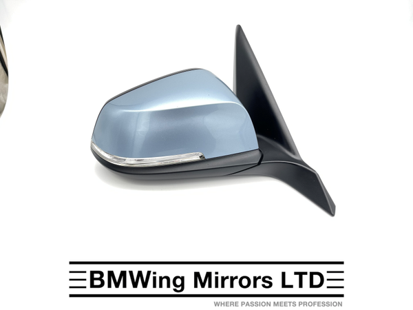 BMW 1 SERIES F20 SE SPORT O/S RIGHT DRIVER SIDE WING MIRROR 6 PIN / LIQUID BLUE