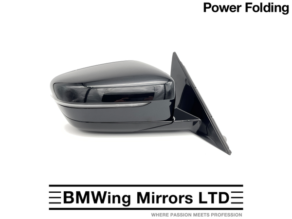 BMW 5 G30 G31 RIGHT DRIVER SIDE DOOR WING MIRROR / 5 PIN POWER FOLDING / SAPPHIRE BLACK