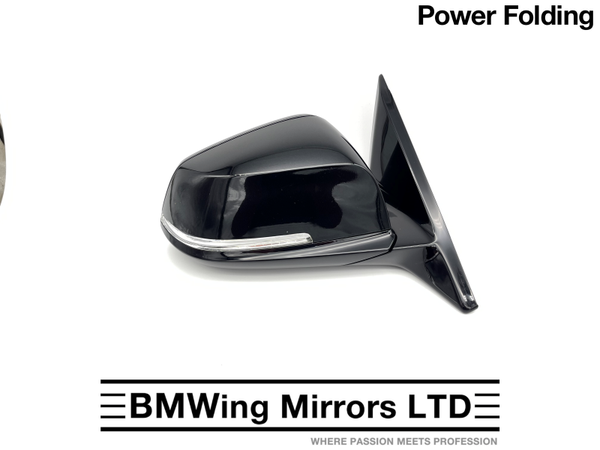 BMW 4 F32 F33 F36 RIGHT DRIVER SIDE WING MIRROR / 5 PIN POWER FOLDING / SAPPHIRE BLACK