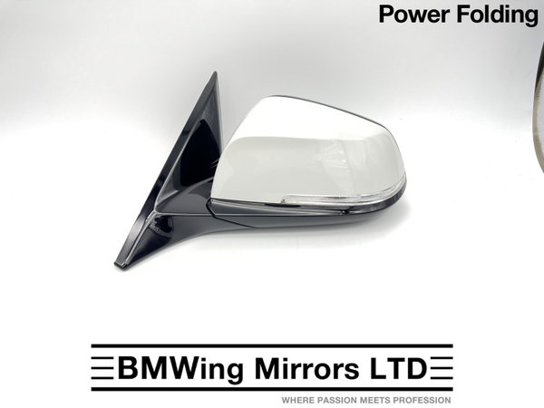 BMW 4 F32 F33 F36 LEFT PASSENGER SIDE WING MIRROR / 5 PIN POWER FOLDING / Alpine White A300