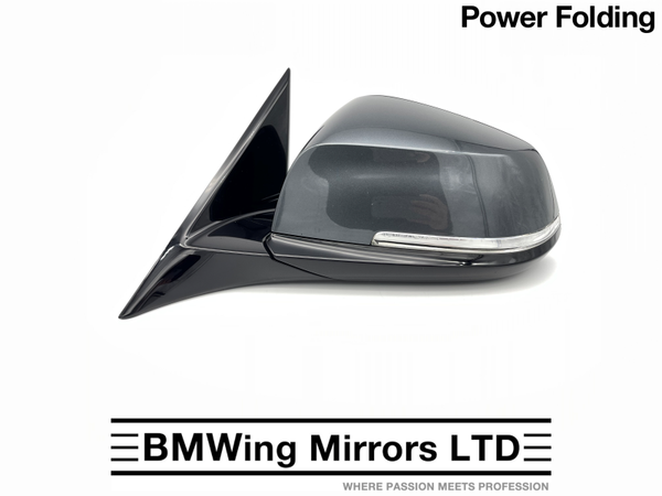 BMW 3 F30 F31 N/S LEFT PASSENGER SIDE WING MIRROR 5 PIN POWER FOLDING / MINERAL GREY