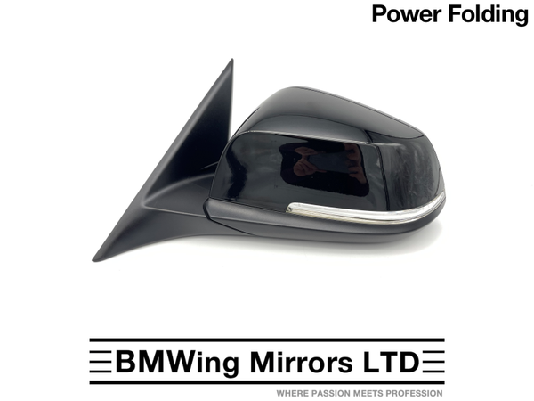 BMW 3 F30 F31 N/S LEFT PASSENGER SIDE WING MIRROR / 5 PIN POWER FOLDING / BLACK