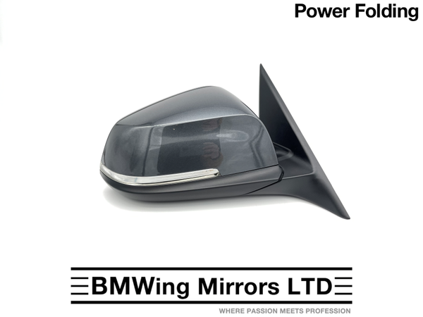 BMW 3 F30 F31 O/S RIGHT DRIVER SIDE WING MIRROR / 5 PIN POWER FOLD / MINERAL GREY