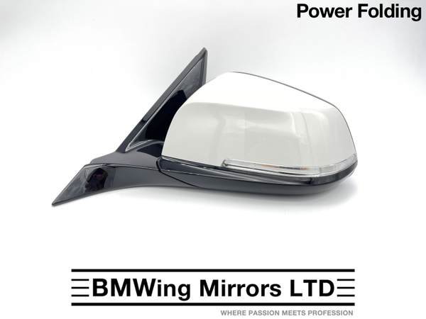 BMW 1 2 F21 F22 F23 F87 M2 LEFT PASSENGER WING MIRROR / 5 PIN POWER FOLDING / ALPINE WHITE A300