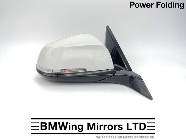 BMW 1 2 F21 F22 F23 F87 M2 RIGHT DRIVER WING MIRROR / 5 PIN POWER FOLDING / ALPINE WHITE A300