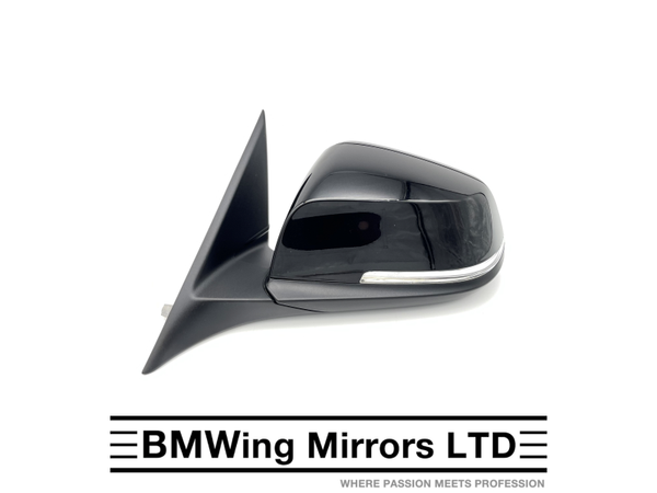 BMW 3 F30 F31 N/S LEFT PASSENGER SIDE WING MIRROR 6 PIN / SE SPORT LUXURY / BLACK