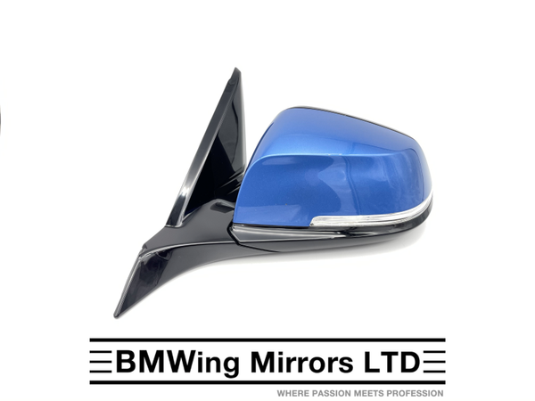 BMW 1 2 F21 F22 F23 LEFT PASSENGER SIDE DOOR WING MIRROR 6 PIN / M-SPORT / ESTORIL BLUE B45
