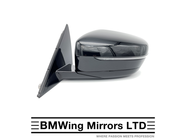 BMW 5 G30 G31 LEFT PASSENGER SIDE DOOR WING MIRROR / MANUAL FOLDING 6 PIN / BLACK