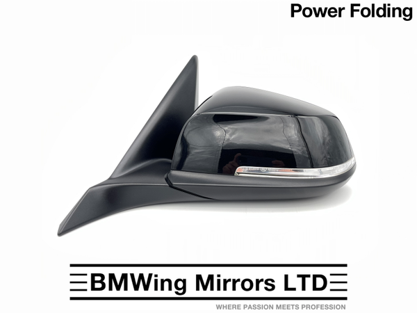 BMW 1 SERIES F20 SE SPORT LEFT PASSENGER SIDE WING MIRROR / 5 PIN POWER FOLDING / SAPPHIRE BLACK