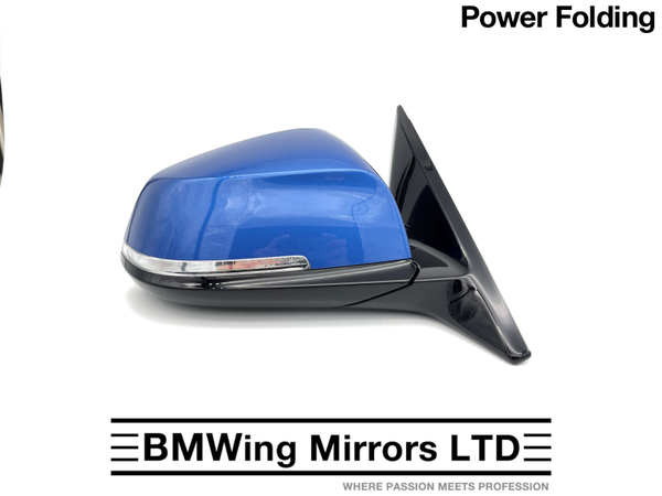 BMW 4 F32 F33 F36 RIGHT DRIVER SIDE WING MIRROR / 5 PIN POWER FOLDING / Estoril Blue B45