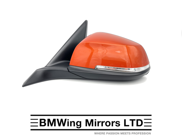 BMW 1 SERIES F20 SE SPORT LEFT PASSENGER SIDE WING MIRROR 6 PIN / VALENCIA ORANGE