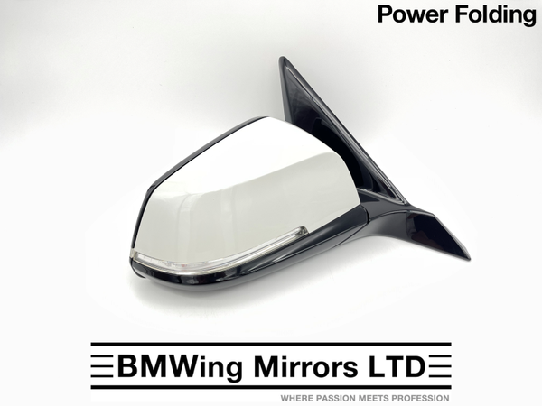 BMW 1 SERIES F20 O/S RIGHT DRIVER SIDE WING MIRROR 5 PIN POWER FOLDING M-SPORT / ALPINE WHITE A300