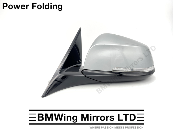 BMW 3 F30 F31 N/S LEFT PASSENGER SIDE WING MIRROR 5 PIN POWER FOLDING / GLACIER SILVER