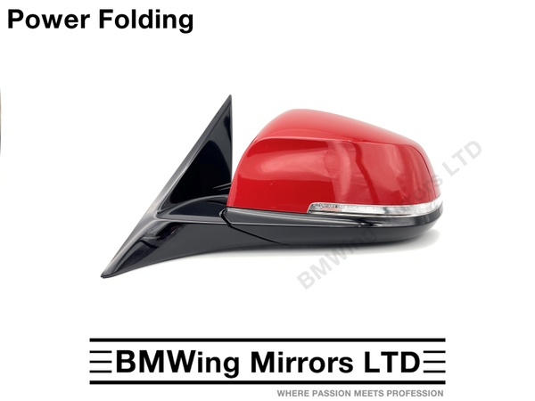 BMW 3 F30 F31 N/S LEFT PASSENGER SIDE WING MIRROR 5 PIN POWER FOLDING / MELBOURNE RED